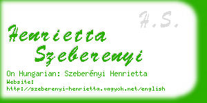 henrietta szeberenyi business card